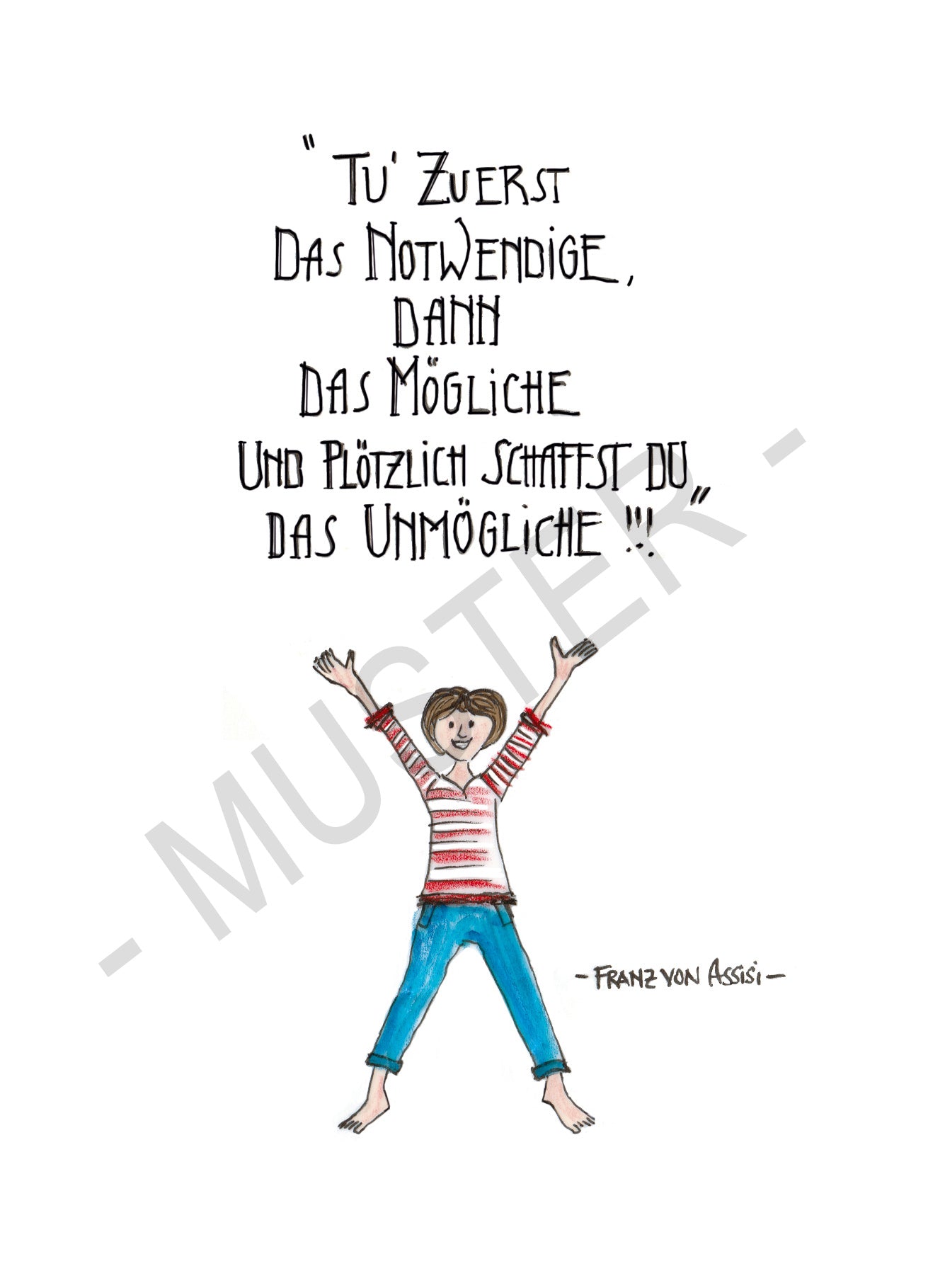 Postkarte "Tue erst das Nötige"