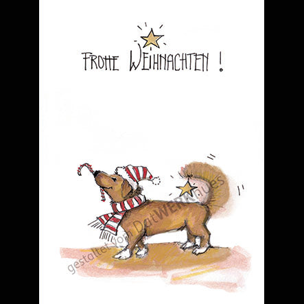 Postkarte "Weihnachtsdackel"