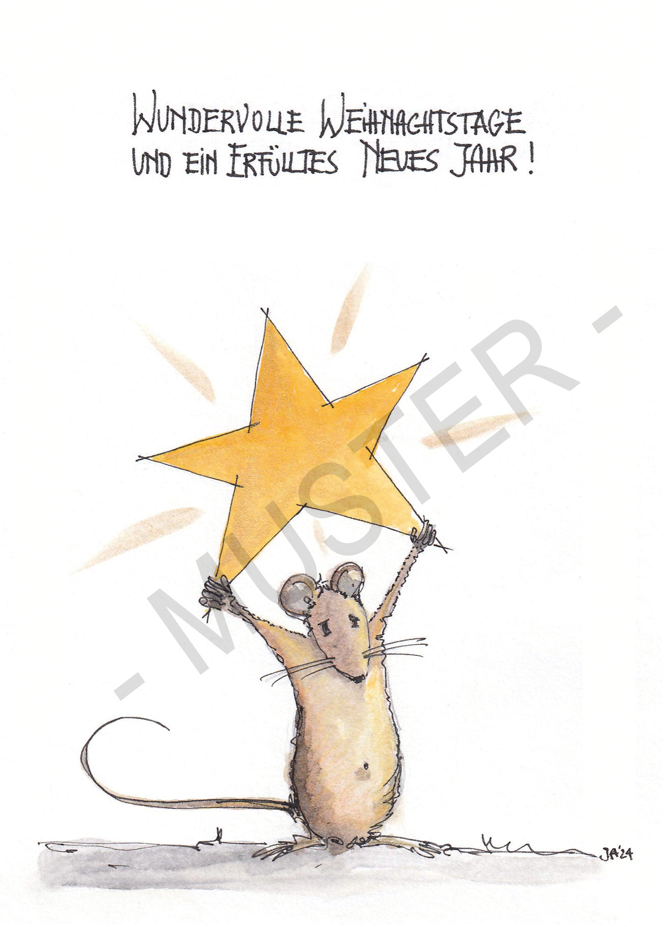 Postkarte "Weihnachtsmaus"