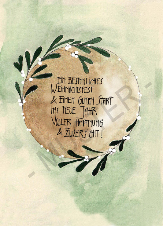 Postkarte "Mistelkranz"