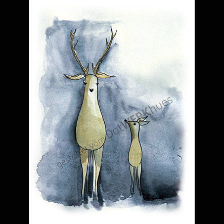 Postkarte "Hirsche"