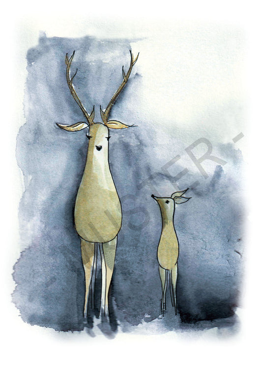 Postkarte "Hirsche"
