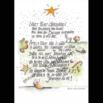 Postkarte "Christuskindgedicht" auf Plattdeutsch