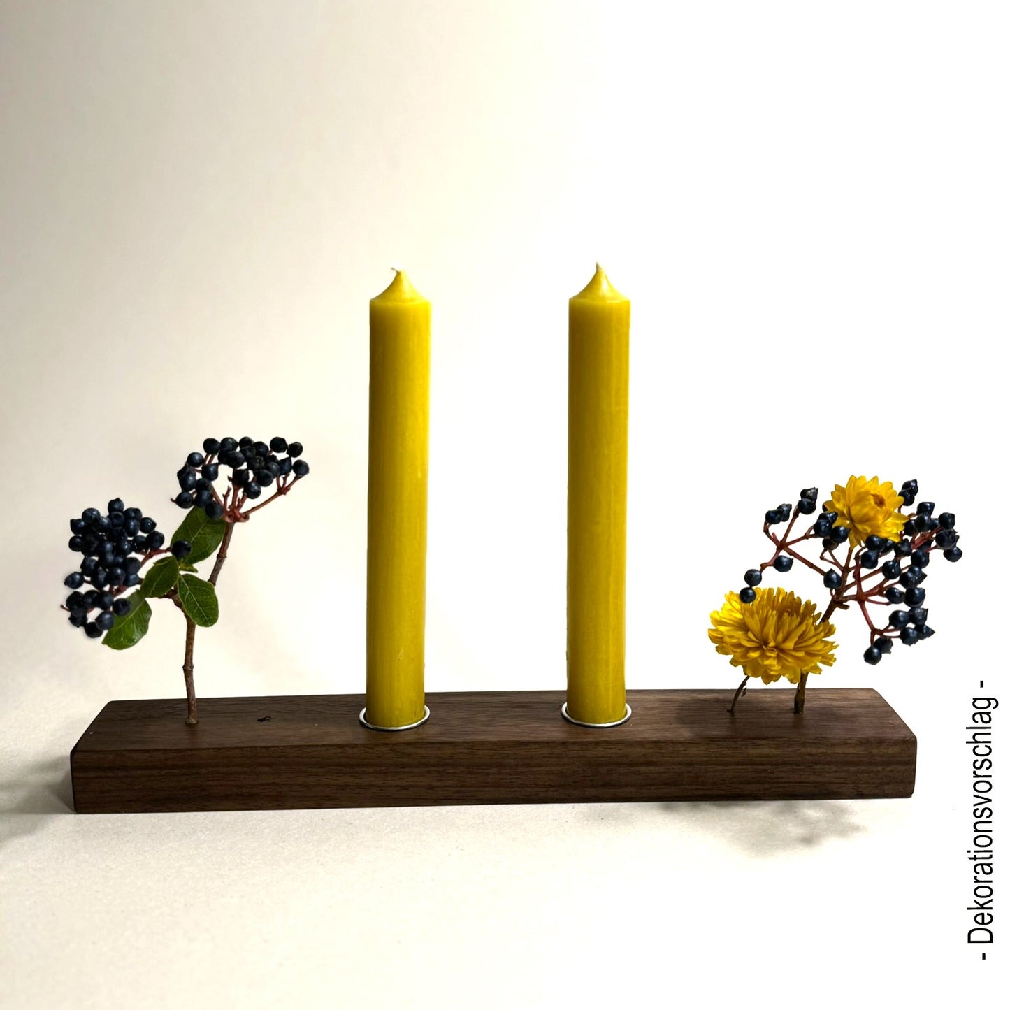 Steckleiste zum Aufstellen mit 2 Kerzenhaltern