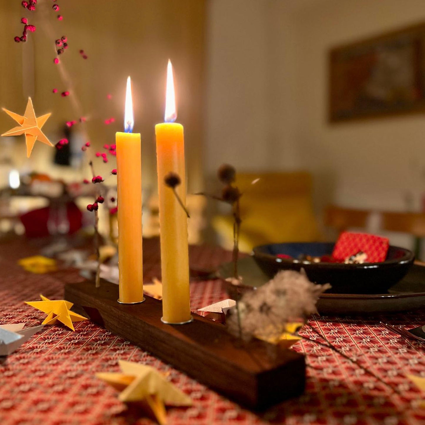 Steckleiste zum Aufstellen mit 2 Kerzenhaltern