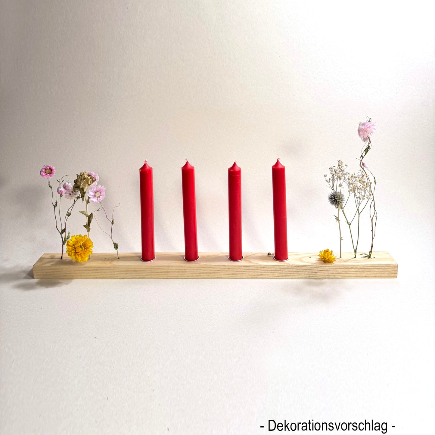 Steckleiste zum Aufstellen mit 4 Kerzenhaltern